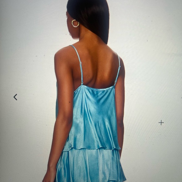 Elegant Blue Satin Mini Dress from Revolve - Picture 3 of 4